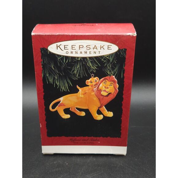 Vintage Hallmark Keepsake Ornament Mufasa and Simba The Lion King - Picture 1 of 5
